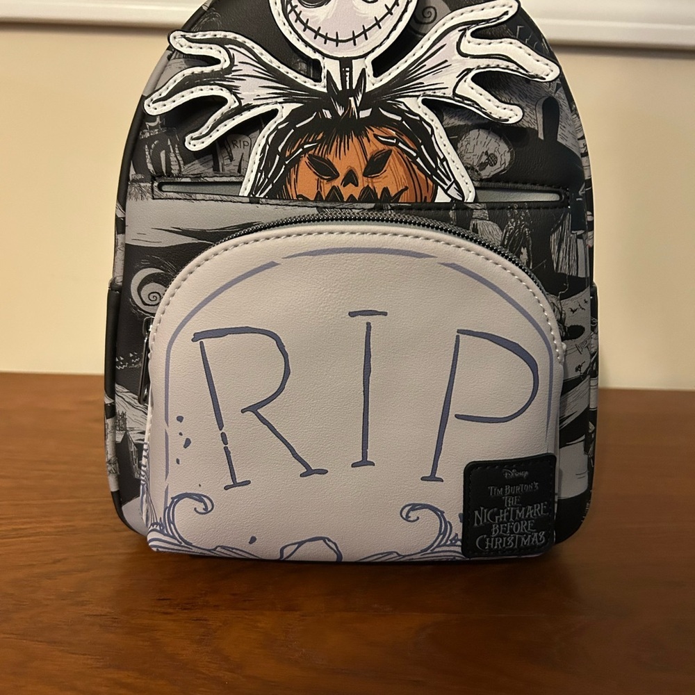 Loungefly Disney Black and White Nightmare Before Christmas Backpack NWT